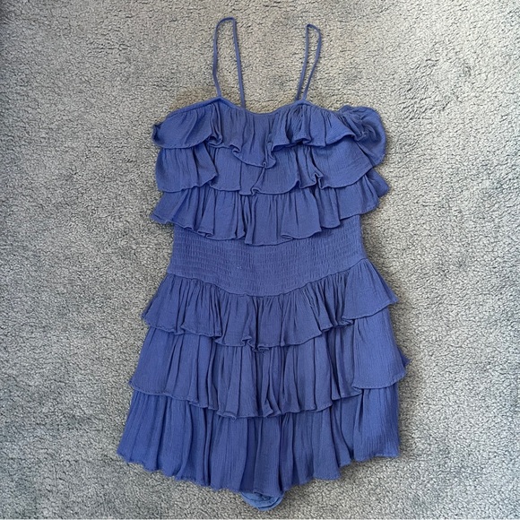 Blue Ruffle Dress by Mustard Seed - Picture 3 of 5
